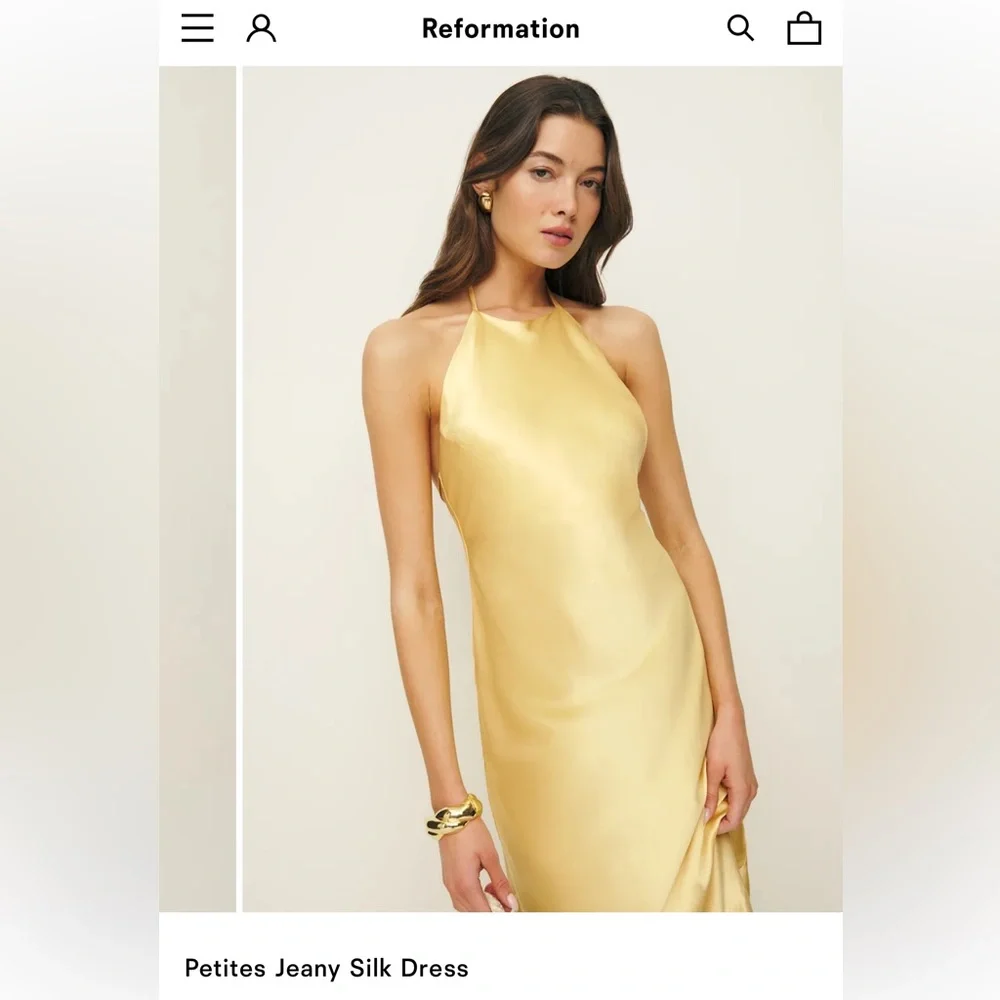 Reformation Petites Jeany Silk Dress -Size SP - Picture 2 of 4